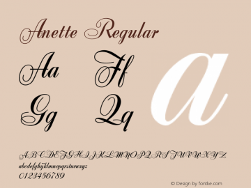 Anette Regular 001.001 Font Sample