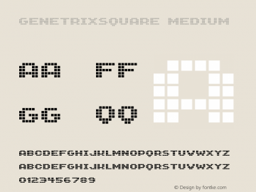GenetrixSquare Medium Version 001.000 Font Sample