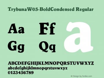 Trybuna W05 Bold Condensed Version 1.00 Font Sample