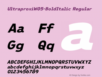 Ultraproxi W05 Bold Italic Version 1.00 Font Sample