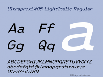 Ultraproxi W05 Light Italic Version 1.00图片样张