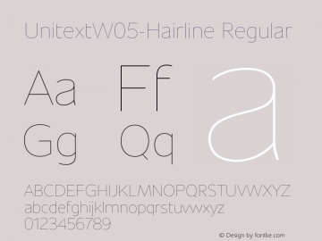 Unitext W05 Hairline Version 1.00图片样张