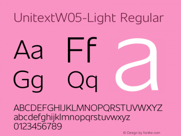 Unitext W05 Light Version 1.00 Font Sample