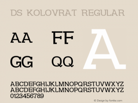 DS Kolovrat Regular 1.1 - cyrillic fonts - 1999 - Dubina Nikolay - D-Studio (Moscow) - www.wt.aha.ru/d-studio/ - webart@tomcat.ru图片样张