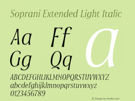 Soprani Extended Light Italic 1.000图片样张