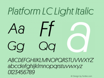 Platform LC Light Italic Version 001.001 (2020) | wf-rip DC20200410图片样张