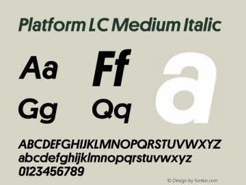 Platform LC Medium Italic Version 001.001 (2020) | wf-rip DC20200410图片样张