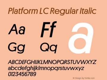 Platform LC Regular Italic Version 001.001 (2020) | wf-rip DC20200410图片样张