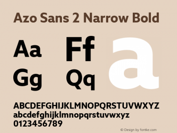 Azo Sans 2 Narrow Bold Version 2.001 Font Sample