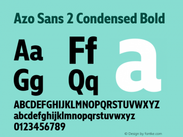 Azo Sans 2 Condensed Bold Version 2.001 Font Sample