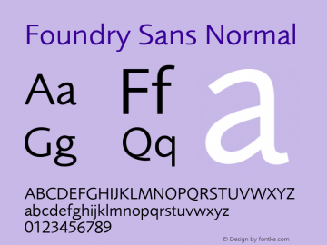 Foundry Sans Normal 1.000 2005 initial r Font Sample