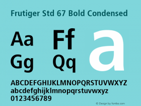 Frutiger Std 67 Bold Condensed 1.60 Font Sample