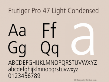 Frutiger Pro 47 Light Condensed 1.02图片样张