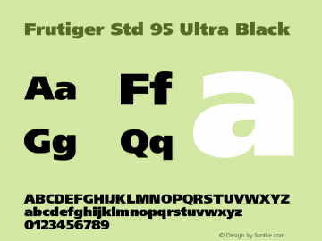 Frutiger Std 95 Ultra Black 2.000 Build 1000图片样张