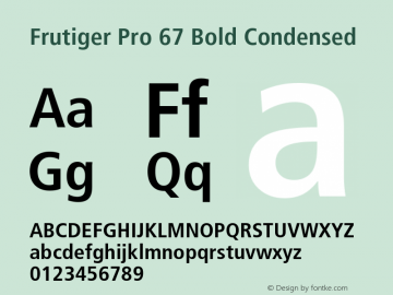 Frutiger Pro 67 Bold Condensed 1.02图片样张