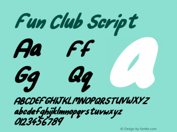 Fun Club Script 1.000 Font Sample