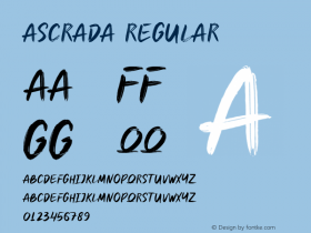 Ascrada Version 1.00;February 15, 2021;FontCreator 11.5.0.2430 64-bit Font Sample