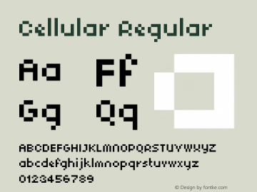 Cellular Regular Macromedia Fontographer 4.1.5 8/24/00 Font Sample