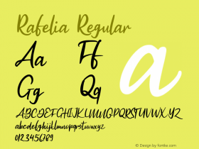 Rafelia Version 1.000 Font Sample