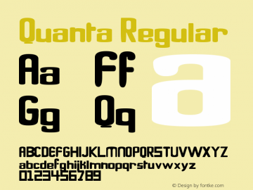 Quanta Regular Version 1.00 December 18, 2009, initial release Font Sample