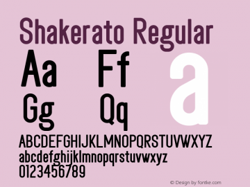 Shakerato Regular Version 1.035;Fontself Maker 3.5.4 Font Sample