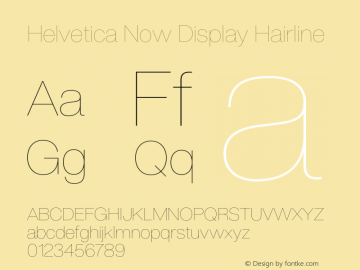 Helvetica Now Display Hairline Version 1.001, build 8, s3 Font Sample