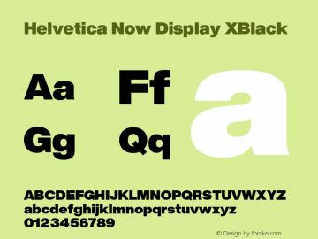 Helvetica Now Display XBlack Version 1.001, build 8, s3图片样张