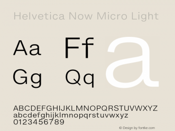 Helvetica Now Micro Light Version 1.001, build 8, s3图片样张