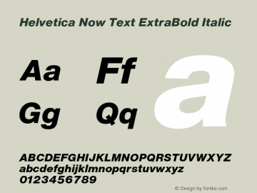 Helvetica Now Text XBd It Version 1.001, build 8, s3图片样张