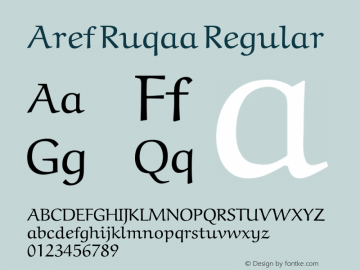 Aref Ruqaa Regular Version 1.002 Font Sample