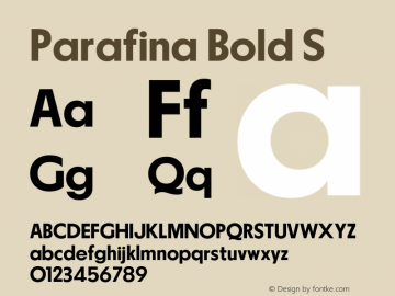 Parafina Bold S Version 1.000;FEAKit 1.0 Font Sample