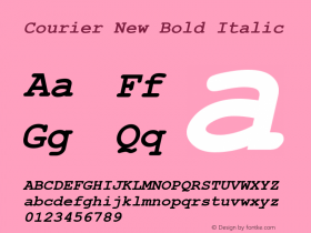 Courier New Bold Italic Version 2.009图片样张