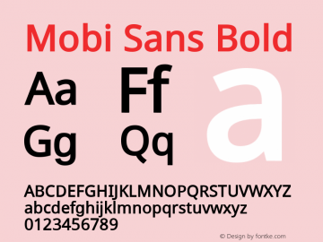 Mobi Sans Bold Version 2.30 Font Sample