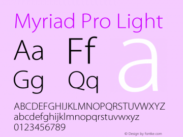 MyriadPro-Light Version 2.006;PS 002.000;Core 1.0.38;makeotf.lib1.6.6565图片样张