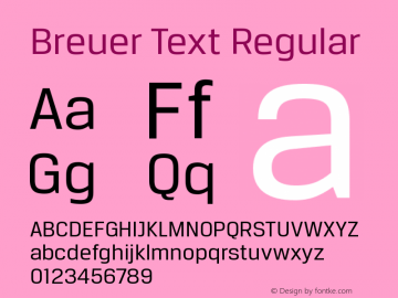 BreuerText-Regular Version 1.001M Font Sample