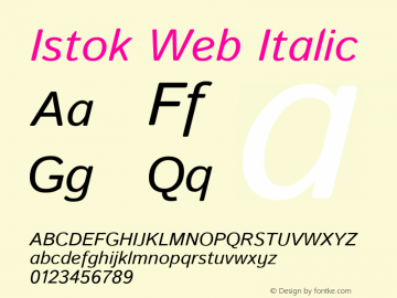 Istok Web Italic Version 0.4.2.1图片样张