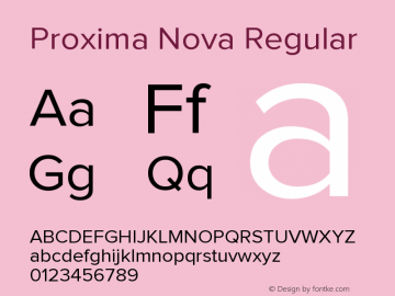 ProximaNova-Regular Version 1.101;PS 001.001;hotconv 1.0.38 Font Sample
