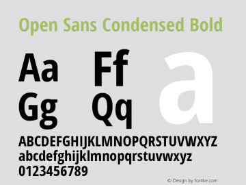 Open Sans Condensed Bold Version 1.11 Font Sample