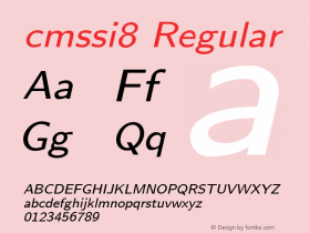 cmssi8 Regular 1.1/12-Nov-94 Font Sample