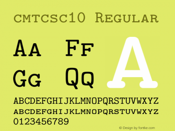 cmtcsc10 Regular 1.1/12-Nov-94 Font Sample