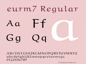 eurm7 Regular 1.2/19-Jan-95 Font Sample