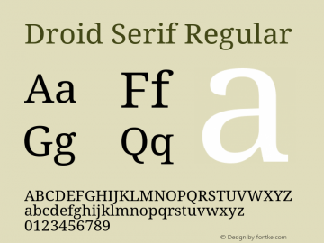 Droid Serif Version 1.00 build 112 Font Sample