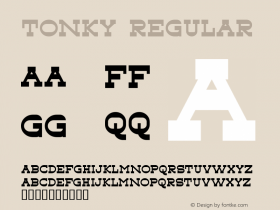 Tonky Regular Macromedia Fontographer 4.1 2002.03.11 Font Sample
