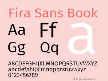 Fira Sans Book Version 4.004 Font Sample