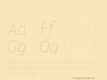 Fira Sans Four Italic Version 4.004图片样张