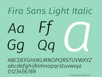 Fira Sans Light Italic Version 4.004图片样张