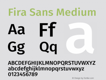 Fira Sans Medium Version 4.004;PS 004.004;hotconv 1.0.70;makeotf.lib2.5.58329图片样张