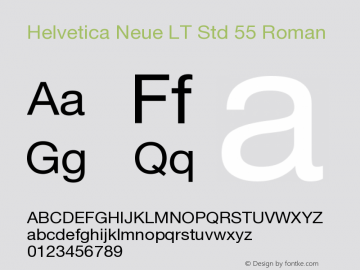 HelveticaNeueLTStd-Roman Version 2.020;PS 002.000;hotconv 1.0.50;makeotf.lib2.0.16970 Font Sample