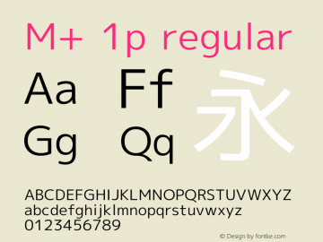 M+ 1p regular Version 1.021 Font Sample