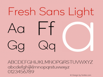 Fresh Sans Lt Version 1.350 Font Sample